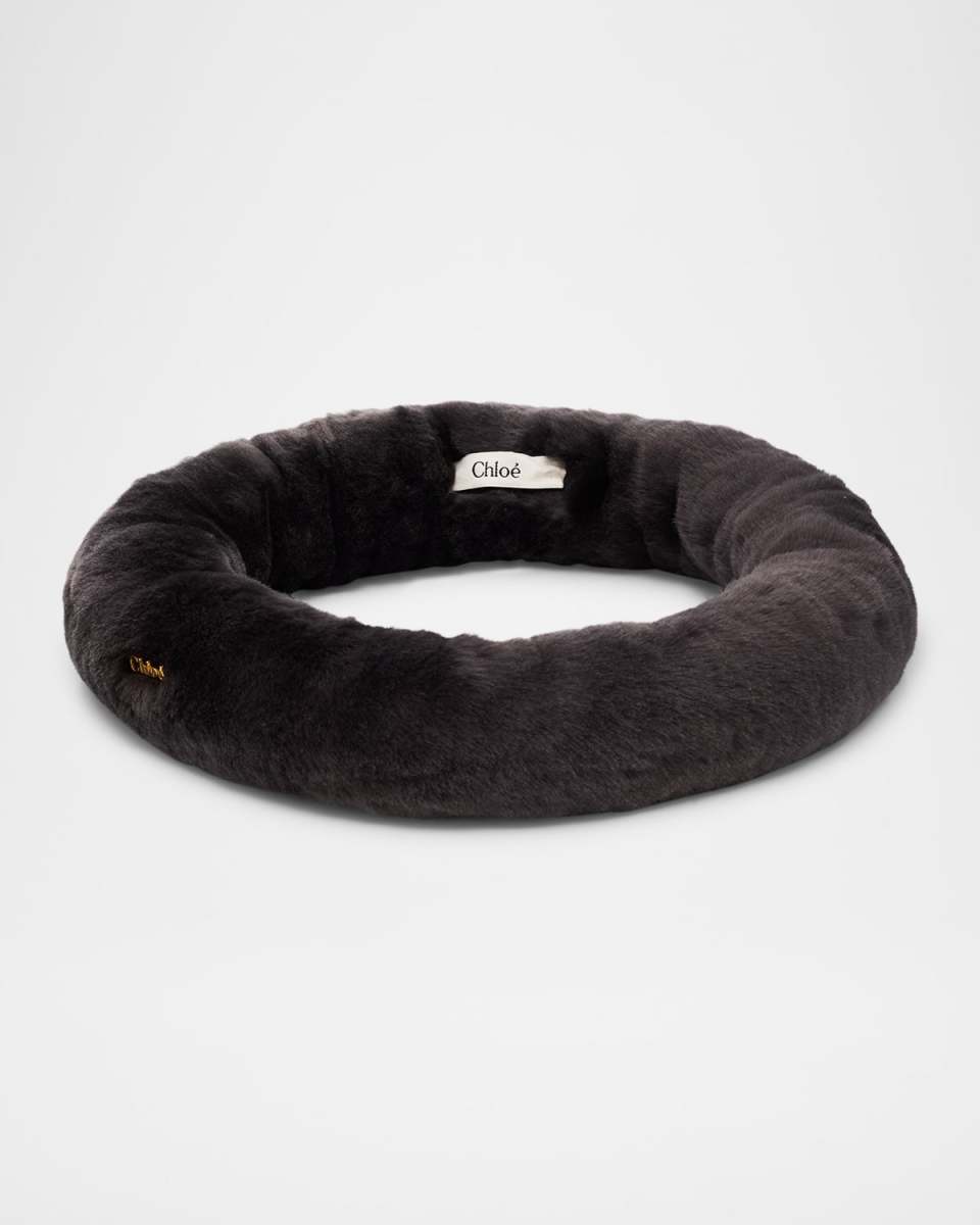Shearling Headband W/ Logo Hardware